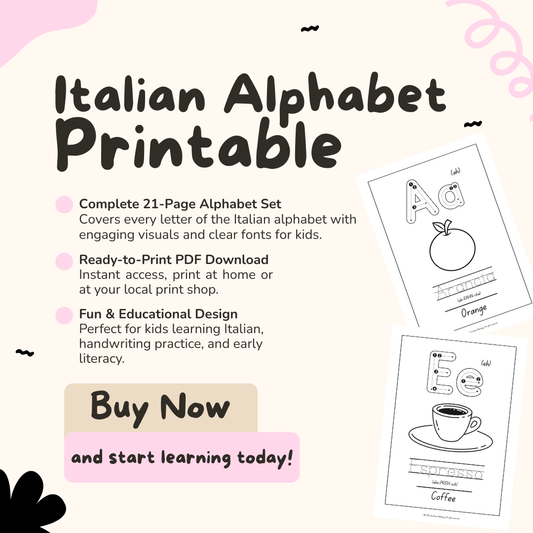 Italian Alphabet Printable